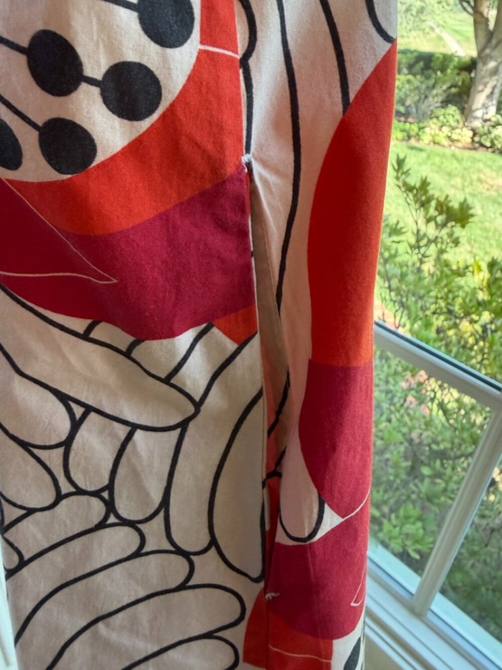 Frances Valentine- Puffy Sleeve, Poppy Print,  A-line Top with Pockets - Picture 5 of 9